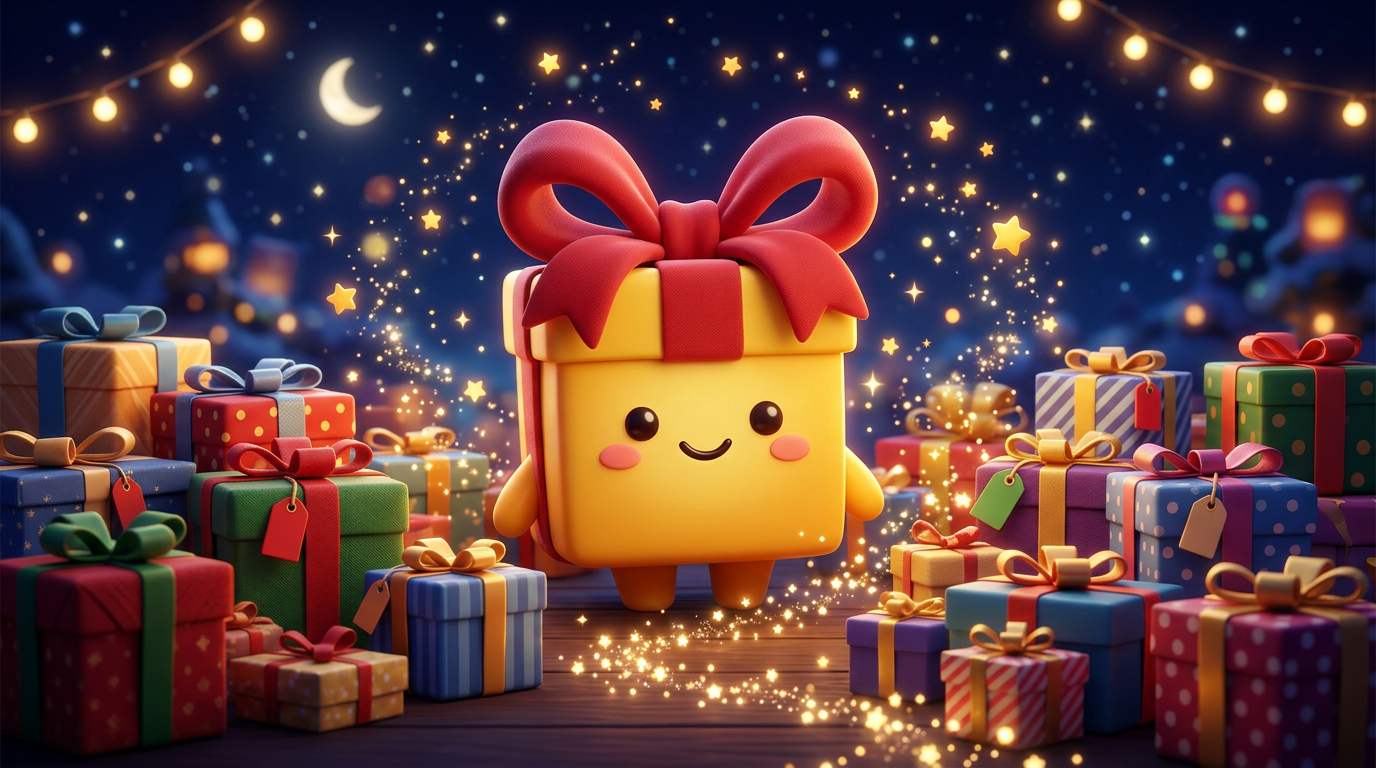 The NiftyGifty gift box among presents.